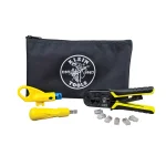 Klein Tools Twisted Pair Installation Kit with Crimper, Stripper, and Punch Down Tool thumbnail 1