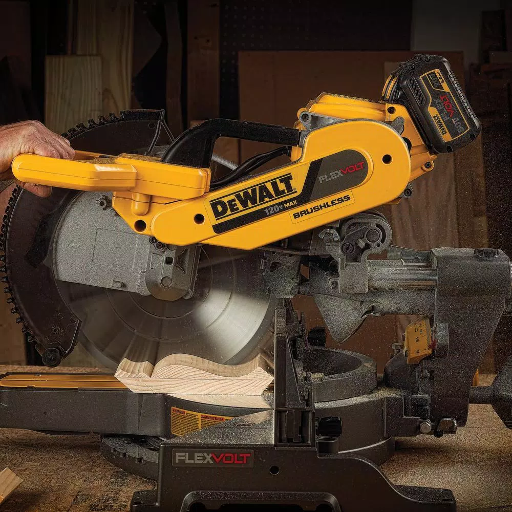 DEWALT 12 in. FLEXVOLT Brushless Sliding Compound Miter Saw Kit with Rolling Stand
