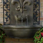 Sunnydaze Decor French Lily Florentine Stone Electric Outdoor Wall Fountain thumbnail 4