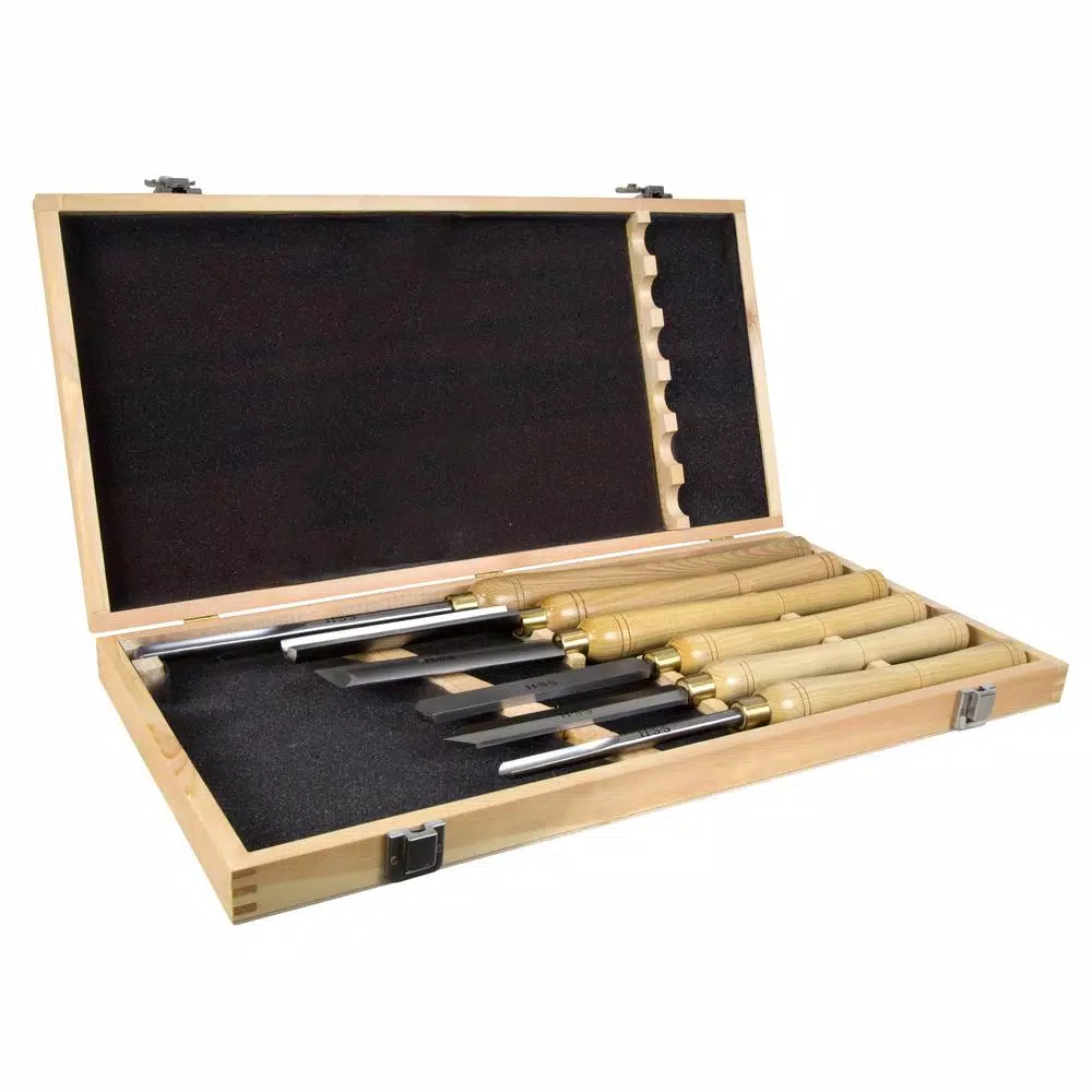 WEN 6-Piece Artisan Woodturning Chisel Set with HSS Blades and Ash Handles
