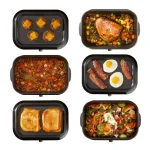 West Bend 5 Qt. Red Non-Stick Versatility Slow Cooker with Griddle Base, Travel Lid, and Thermal Tote thumbnail 6