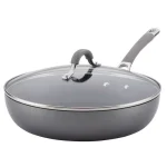 Circulon Elementum 12 in. Hard-Anodized Aluminum Nonstick Skillet with Glass Lid, Oyster Gray thumbnail 1