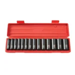 TEKTON 1/2 in. Drive Metric Deep Impact Socket Set, 11-32 mm, 14-Piece thumbnail 1