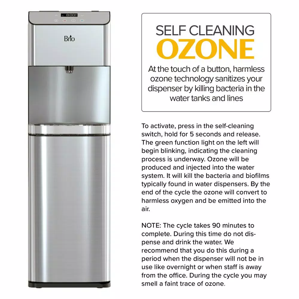 Brio Moderna Self-Cleaning Bottom Loading Water Cooler - Stainless Steel