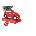 Glitzhome Red Car and Truck Wooden/Metal Stocking Holders, Set of 2 thumbnail 5