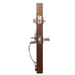 Copper Creek Mid Century Modern Satin Stainless Front Door Handleset with Left-Hand Scandinavian Lever Trim thumbnail 3
