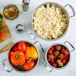 Ovente 3-Piece Stainless Steel Colander Set - 1.5qt, 3qt, 5qt - Dishwasher Safe thumbnail 8