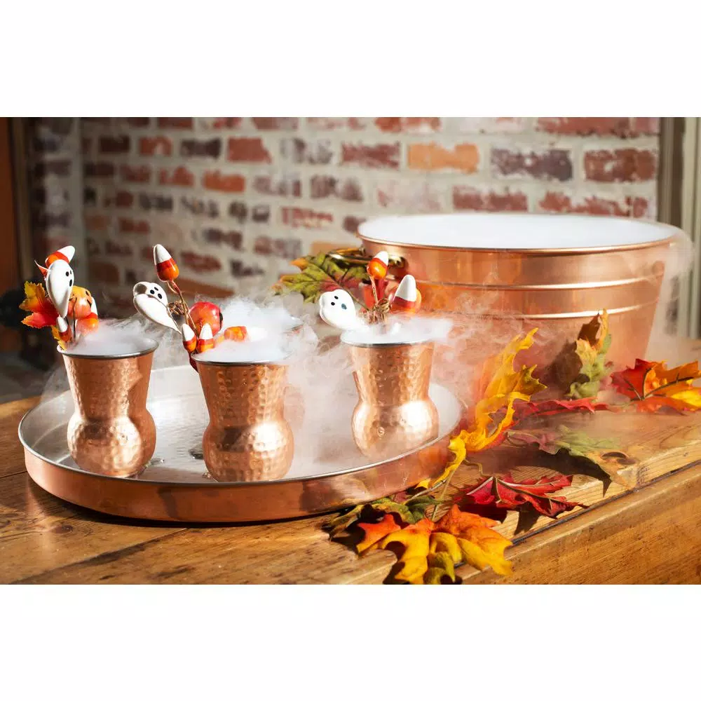 Abigails Element Collection Round Hammered Copper Serving Tray