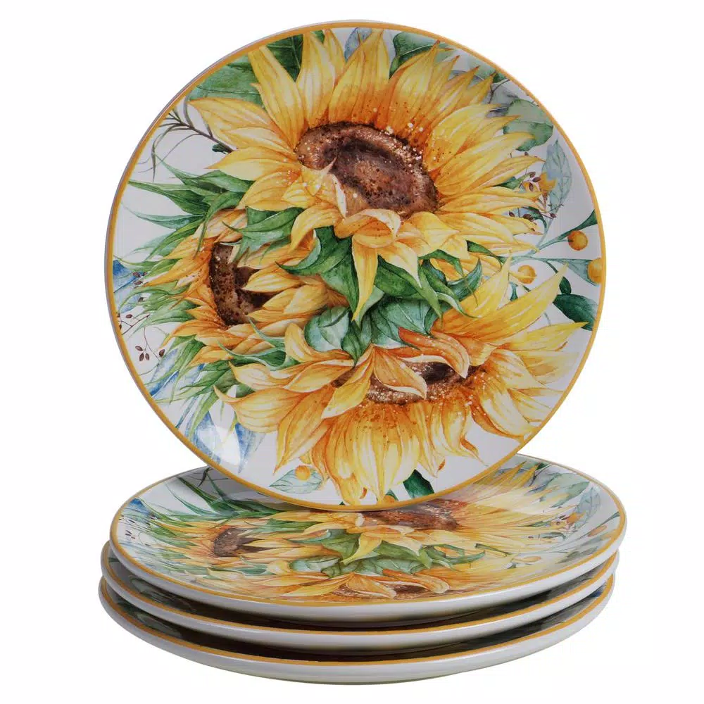 Certified International Sunflower Fields 16-Piece Earthenware Dinnerware Set, Service for 4