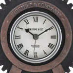FirsTime & Co. Gear Tabletop Analog Clock - Satin Black & Aged Rust thumbnail 2