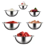 NutriChef 6-Piece Stainless Steel Kitchen Mixing Bowls Set thumbnail 2