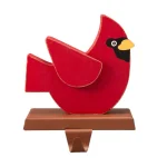 Glitzhome 6.3 in. Red Cardinal Wooden and Metal Stocking Holder thumbnail 1