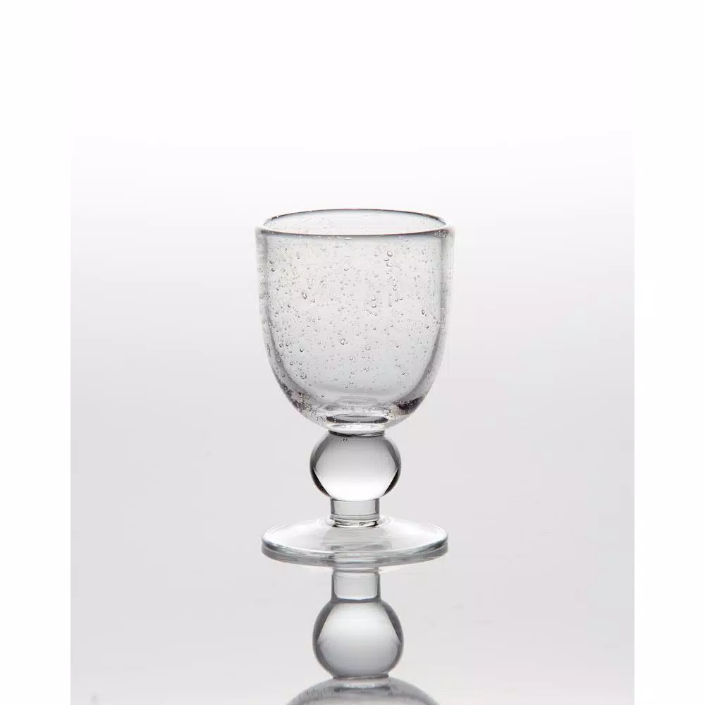 Abigails St. Remy Bubble Water Glass Set, Clear Mouth-Blown Glass, 10 oz (Set of 4)