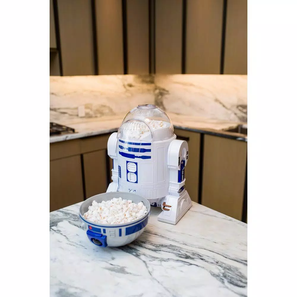 Uncanny Brands Star Wars R2-D2 Hot Air Popcorn Maker, 2 oz. Kernel Capacity, Blue/White