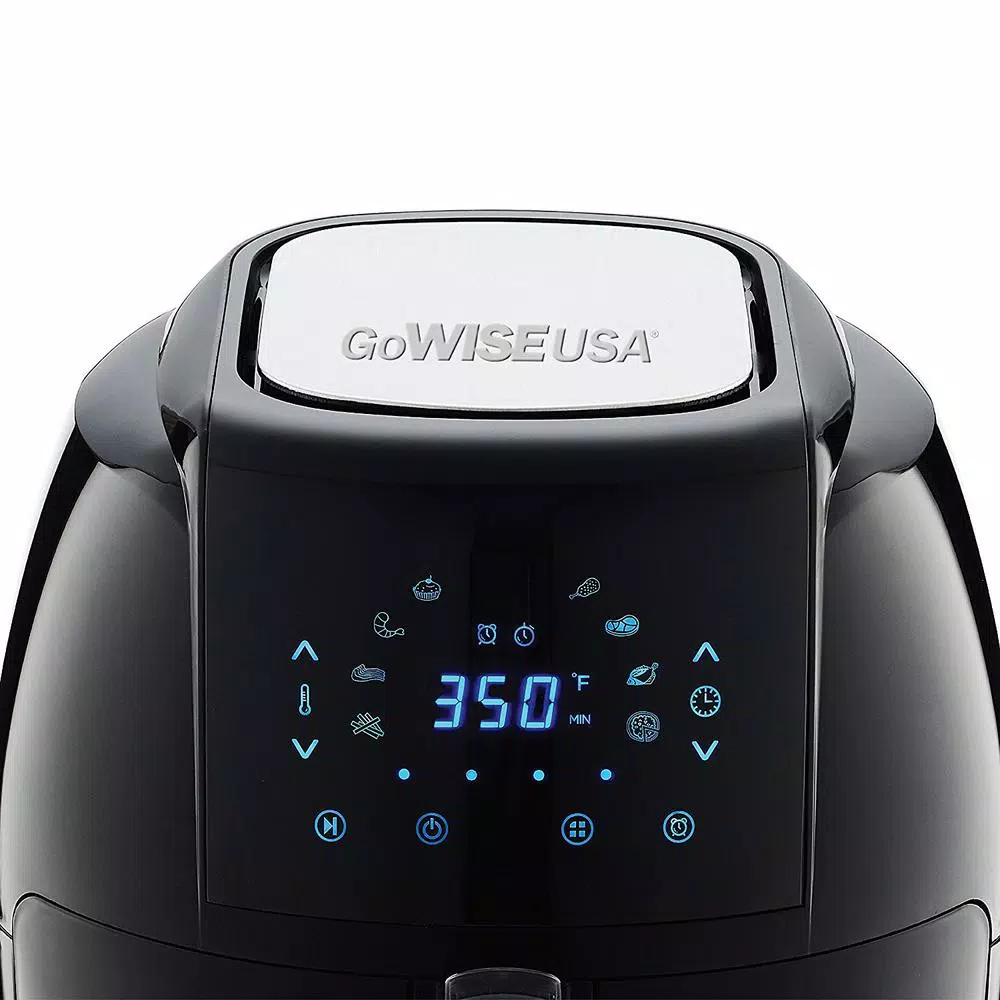 GoWISE USA 7.0 Qt. Black Electric Air Fryer with 8-in-1 Functionality and Recipe Book