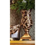 Unbranded 19.75 in. Odysseus Baroque Decorative Table Vase with Gold Floral Filigree, Deep Brown thumbnail 1