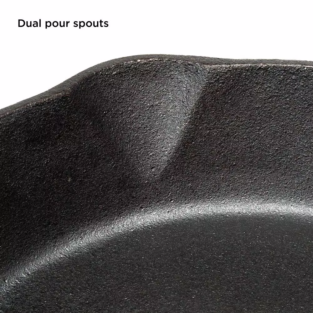 Ecolution Farmhouse 9.5 in. Cast Iron Frying Pan, Pre-Seasoned Black