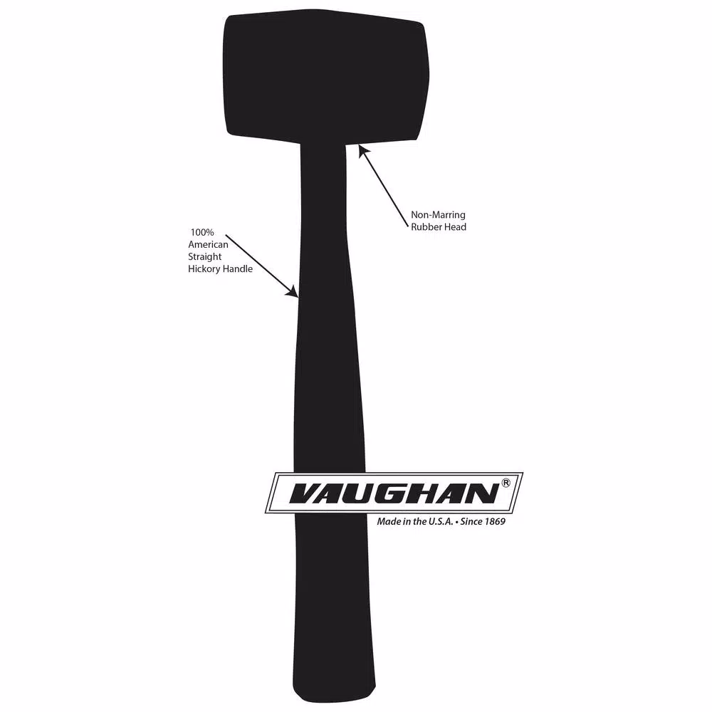 Vaughan RM18DB 18 oz. Non-Marring Rubber Dead Blow Mallet with Hickory Handle