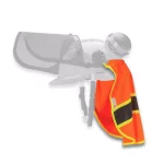 TR Industrial Knitted Neck Shade with 3M Reflector for Forestry Safety Helmets, Orange thumbnail 4
