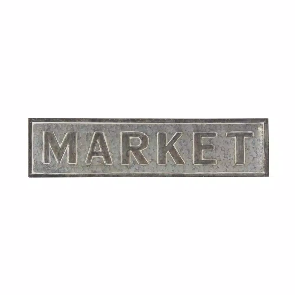 LITTON LANE MARKET Iron Decorative Wall Sign - Rustic Farmhouse Style Decor