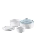 Corningware French White 6-Piece Ceramic Bakeware Set with Lids thumbnail 1
