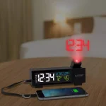 La Crosse Technology Pop-Up Projection Alarm Clock with USB Charging Port, Temperature and Humidity Display, Black thumbnail 7