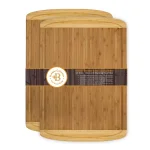 Bambusi Large Bamboo Cutting Board Set of 2 with Juice Groove, Rectangle Wood Chopping Boards for Meat and Veggies thumbnail 5