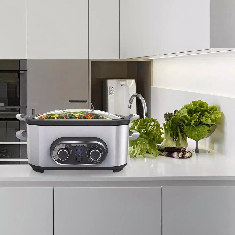 BLACK+DECKER BLACK + DECKER 6.5 Quart Stainless Steel Multicooker and Slow Cooker