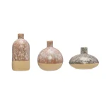 3R Studios Brown Stoneware Decorative Bud Vase Set, Set of 3 Ceramic Tabletop Vases thumbnail 1