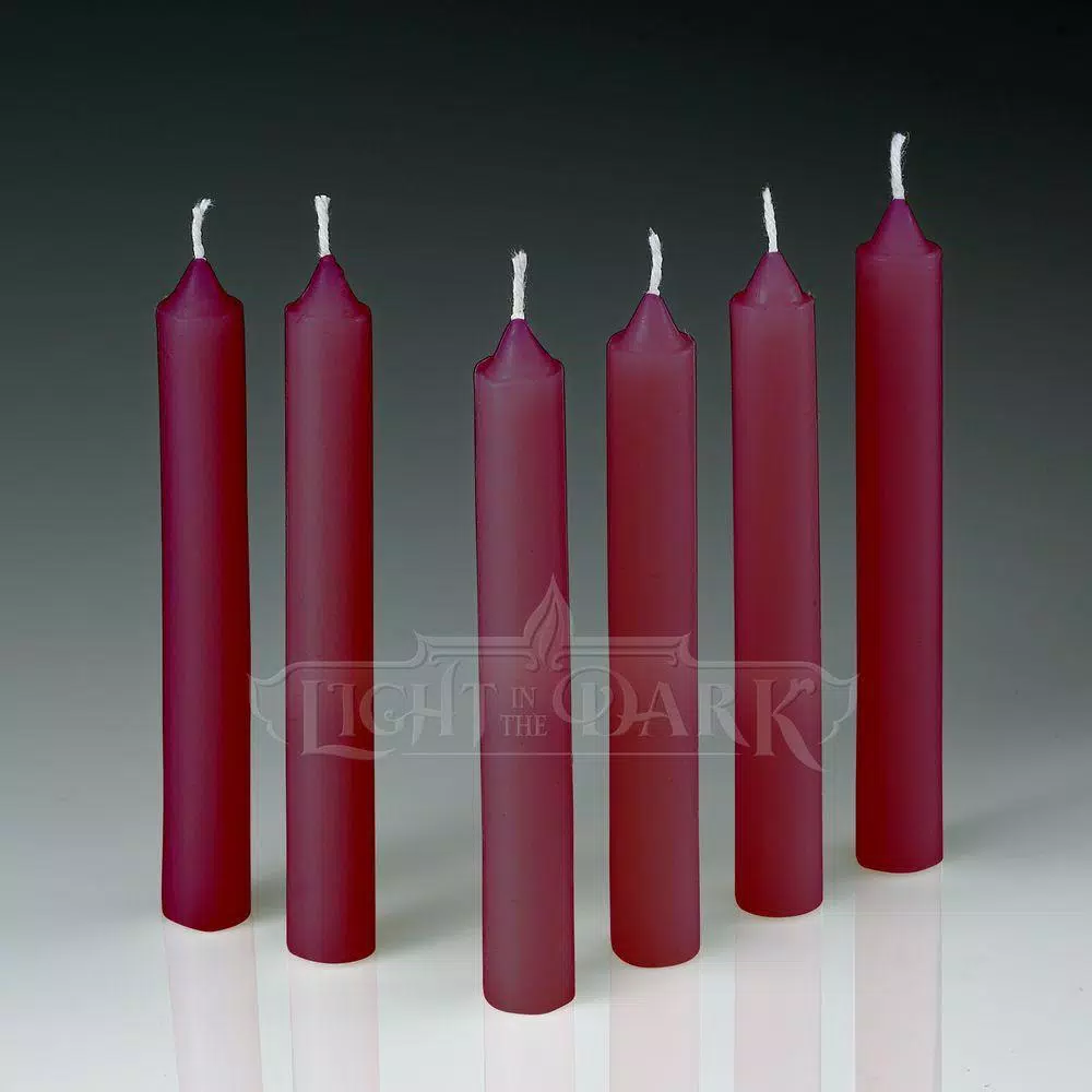 Light In The Dark Red Taper Candles, 4 in. x 1/2 in. Thick, Set of 60