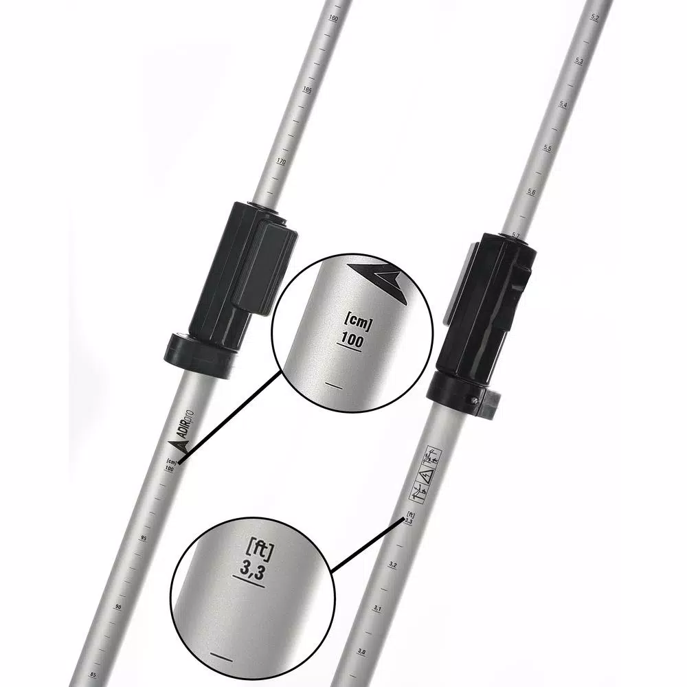 AdirPro 7 ft. Aluminum Telescoping Reflector Pole with Circular Bubble, Dual Metric & SAE Graduations