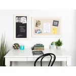 DesignOvation Beatrice Framed Linen Fabric Pinboard Memo Board, 18 x 27 in, White thumbnail 5