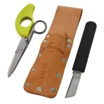 Jameson Electrician Cable Splicer Tool Set with Snip Grip Scissors, Skinning Knife, and Leather Pouch thumbnail 3