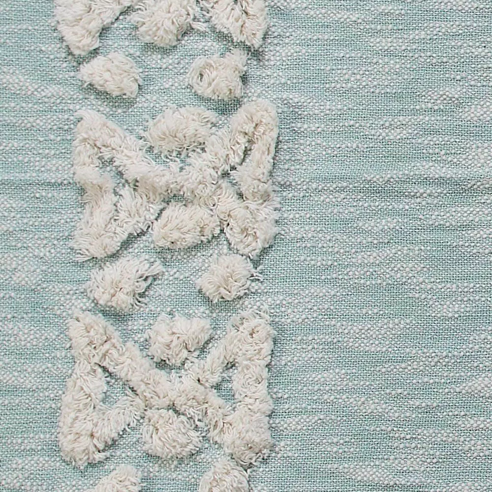 LR Resources Soft Aztec Sky Blue Decorative Throw Blanket - 50 in. x 60 in. Cotton Tufted Throw