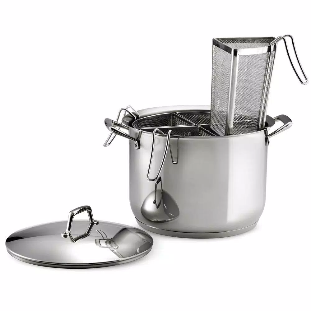 Tramontina Gourmet Prima 16 Qt. Stainless Steel Stock Pot Set with Lid and 4-Piece Pasta Inserts