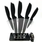 NutriChef 7-Piece German Stainless Steel Precision Kitchen Knife Set with Block Stand thumbnail 1