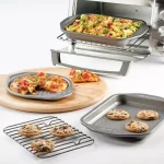 Circulon Total Bakeware 4-Piece Nonstick Toaster Oven and Personal Pizza Pan Set, Gray thumbnail 6