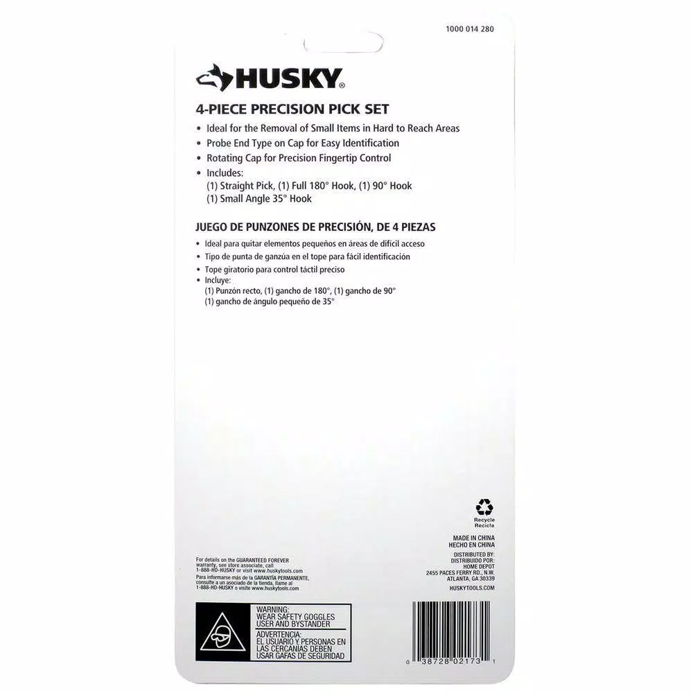 Husky 4-Piece Precision Pick and Probe Set, 6 in.