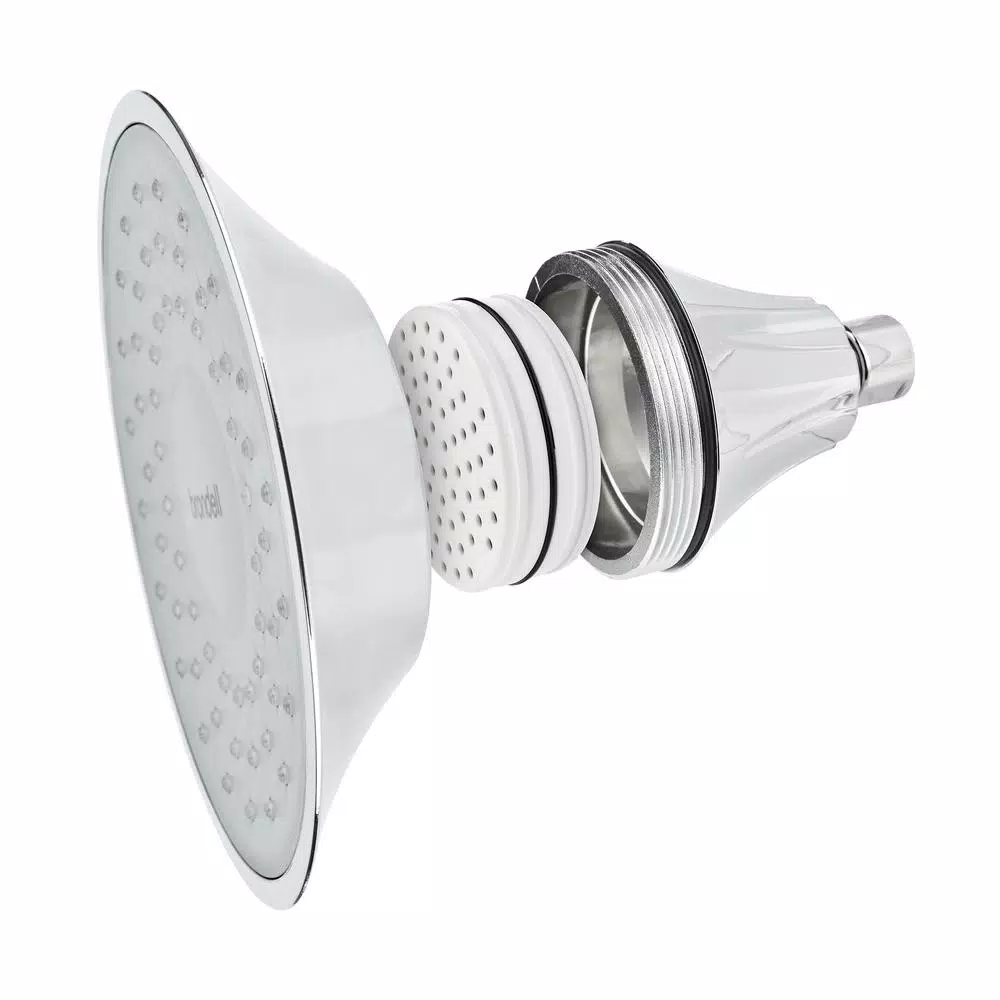 Brondell VivaSpring 6.5 in. Single Wall Mount Fixed Rain Shower Head with KDF Filtration, Chrome