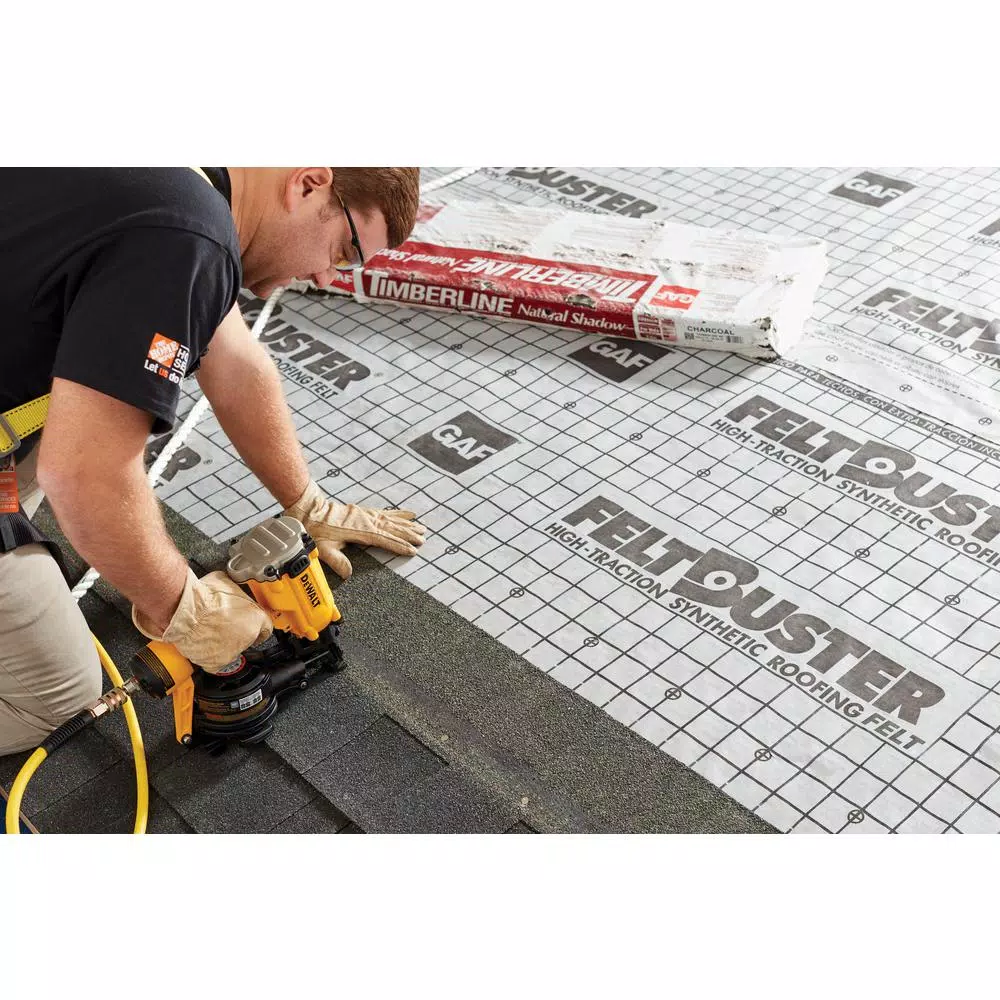 DEWALT 15-Degree Pneumatic Coil Roofing Nailer with 7,200-Pack Galvanized Steel Nails