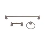 Ponte Giulio 3-Piece Column Bath Hardware Set with Expandable Toilet Paper Holder, Satin Finish thumbnail 1