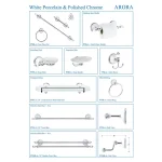 MODONA 4-Piece Bathroom Accessories Set, White Porcelain and Polished Chrome thumbnail 7