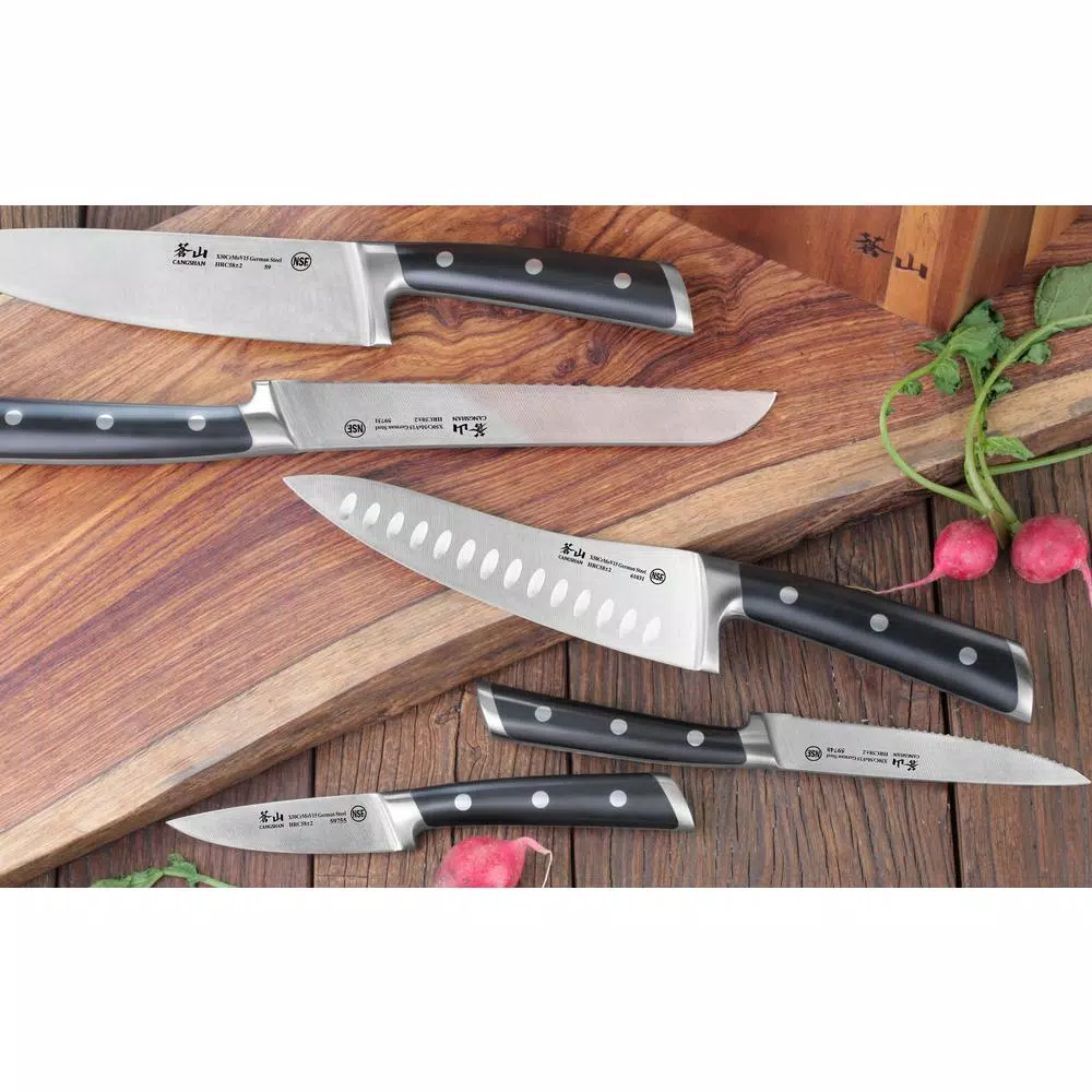 Cangshan S Series 12-Piece German Steel Forged Knife Block Set with Walnut Block