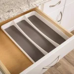 Real Solutions for Real Life White Plastic 6-Compartment Utility Drawer Organizer & Utensil Tray thumbnail 2