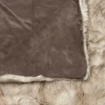 Best Home Fashion Champagne Fox Faux Fur Throw Blanket, 58 in. x 84 in. thumbnail 4