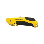 Klein Tools 0.75 in. Self-Retracting Utility Knife with Safety Yellow Handle and Rubberized Grip thumbnail 1