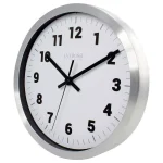 La Crosse Technology 10 in. Silver Metal Analog Wall Clock with White Dial and Glass Lens thumbnail 2