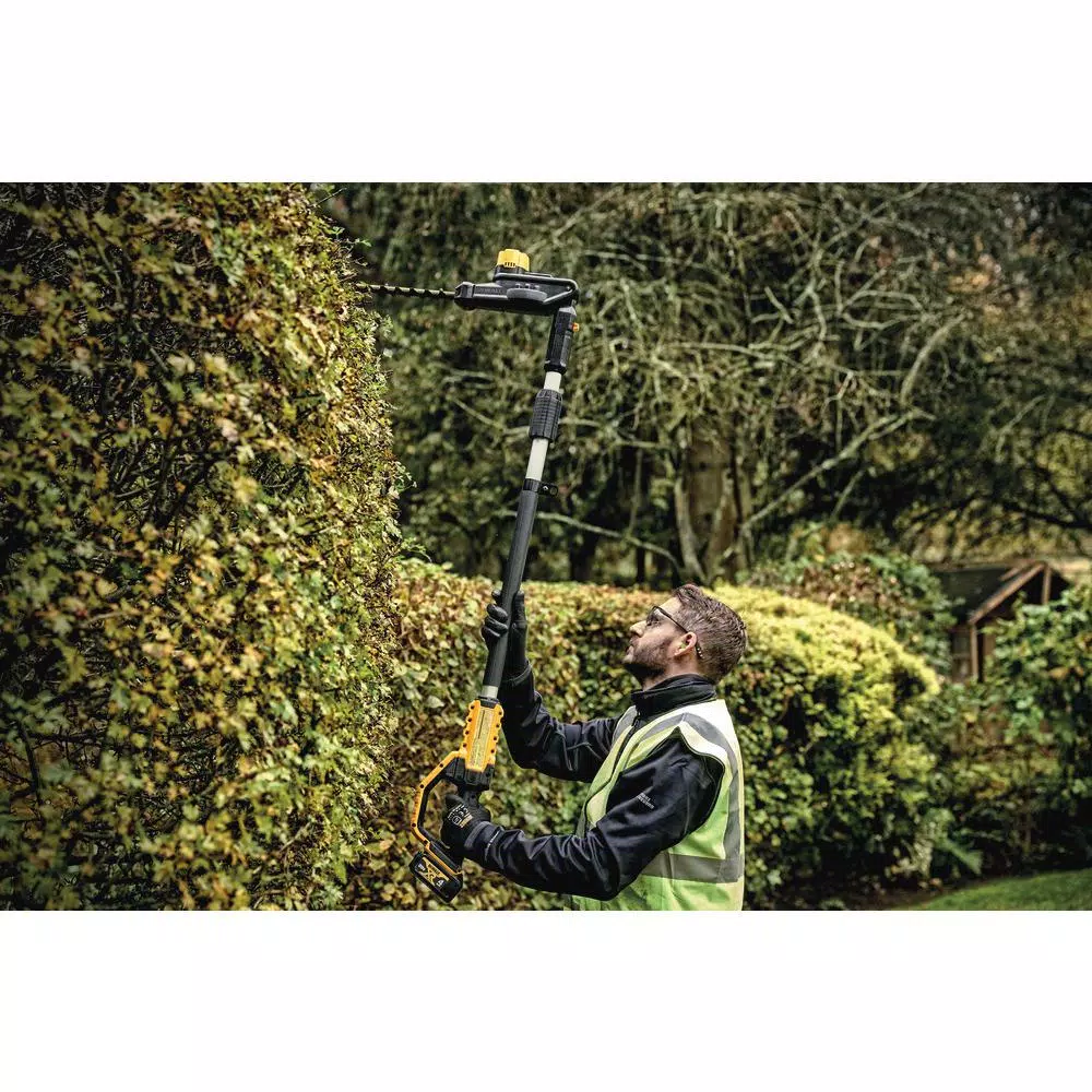 DEWALT 20V MAX Cordless Pole Hedge Trimmer Kit with 4.0Ah Battery, Charger, Sheath and Shoulder Strap