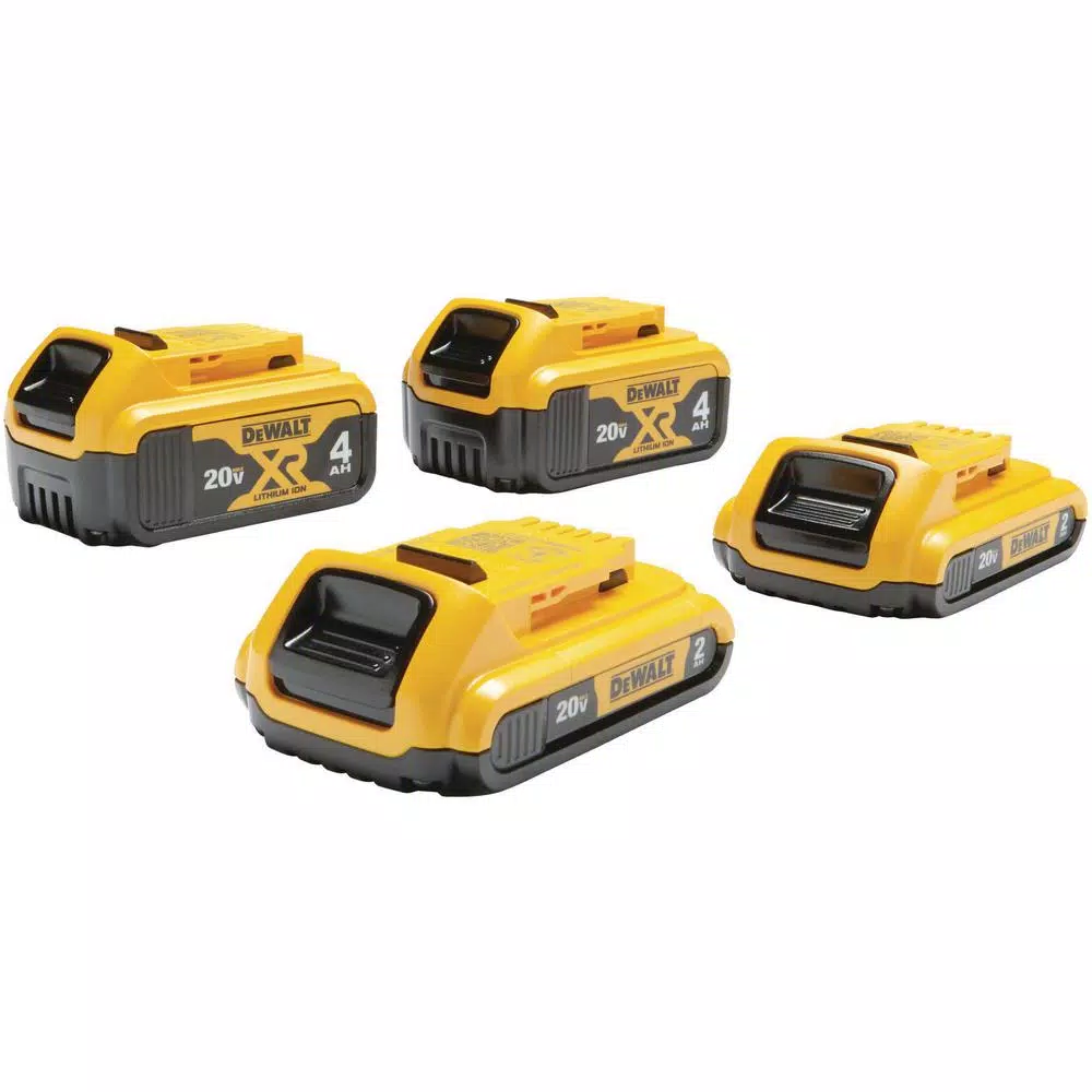 DEWALT 20V MAX Lithium-Ion Battery Combo Pack - (2) 2.0 Ah and (2) 4.0 Ah Batteries