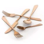 MegaChef Gibbous 20-Piece Rose Gold Matte Stainless Steel Flatware Set, Service for 4 thumbnail 2